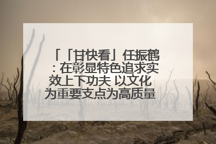 「甘快看」任振鹤：在彰显特色追求实效上下功夫 以文化为重要支点为高质量发展增添动能