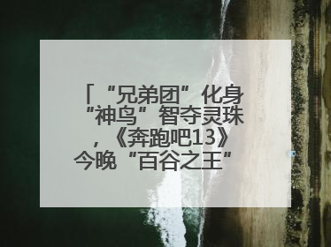 “兄弟团”化身“神鸟”智夺灵珠，《奔跑吧13》今晚“百谷之王”花落谁家？
