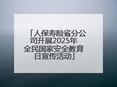人保寿险省分公司开展2025年全民国家安全教育日宣传活动