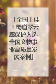 全国十佳！蜀道翠云廊保护入选全国文物事业高质量发展案例