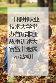 柳州职业技术大学举办首届非遗故事讲述大赛暨非遗展示活动