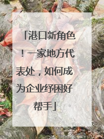 港口新角色！一家地方代表处，如何成为企业纾困好帮手