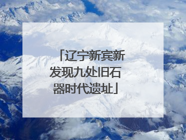 辽宁新宾新发现九处旧石器时代遗址